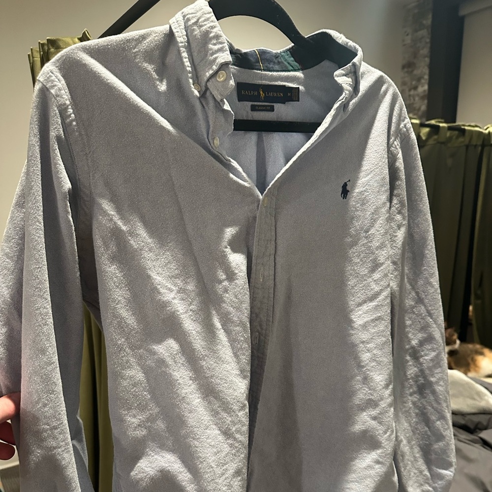 Ralph Lauren Light Blue Button-Down Shirt Flannel